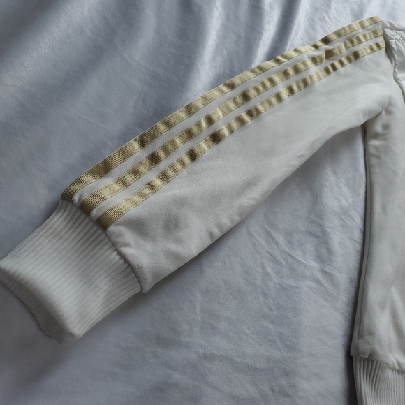 Adidas Superstar 50th Anniversary White With Gold Stripes Zip Up Jacket - Picture 2 of 15